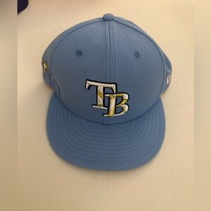 Men's Tampa Bay Rays New Era Light Blue 2021 Batting Practice 59FIFTY Fitted Hat